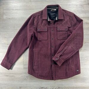 VTG Jeremiah Medium Patton Nep Melton Speckled Burgundy Shacket Wool Silk Blend